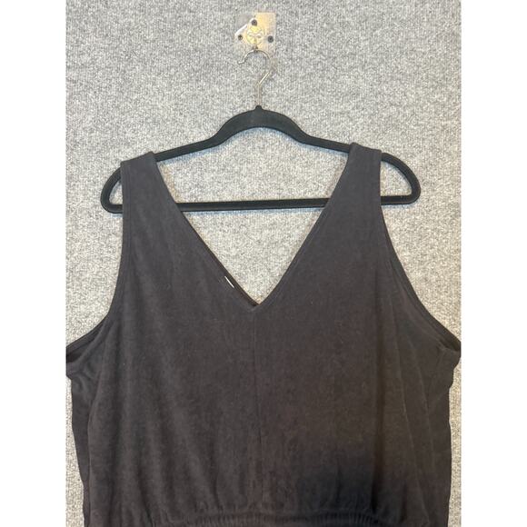 Old Navy Romper Womens 2X XXL Black Sleeveless Vneck Terry Cloth Plus Size - Picture 4 of 7